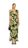 Nicholas Elza Gathered One-shoulder Maxi Dress In Black