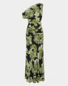 Nicholas Elza Gathered One-shoulder Maxi Dress In Multi