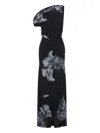 Nicholas Elza One-shoulder Floral Maxi Dress In Blue
