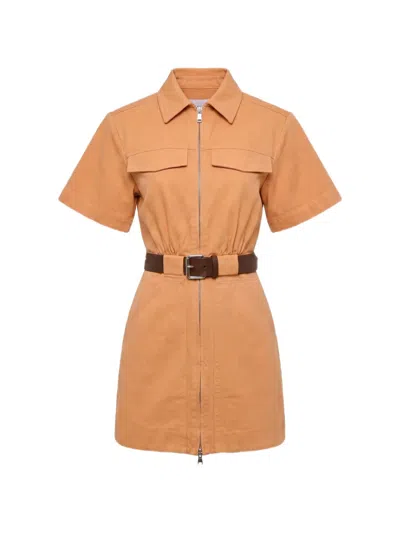 Nicholas Embla Belted Utility Mini Dress In Brown