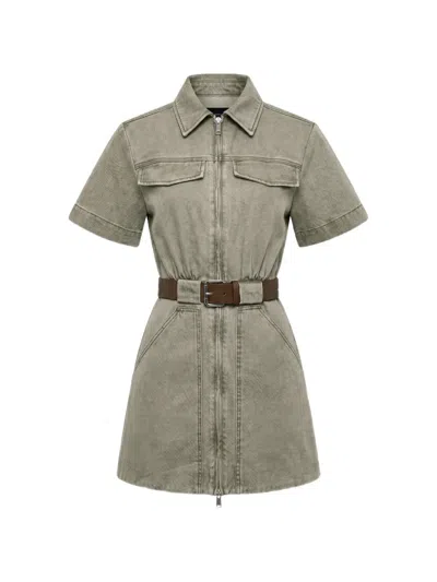 Nicholas Embla Belted Utility Mini Dress In Green
