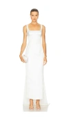 Nicholas Emilia Square-neck Asymmetrical Dress In White