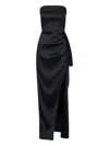 Nicholas Erelyn Strapless Draped Maxi Dress In Black
