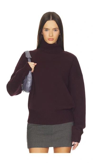 Nicholas Esme Lambswool Rollneck Sweater In Burgundy