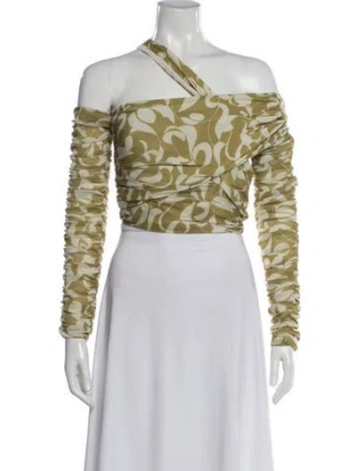 Pre-owned Nicholas Floral Print Asymmetrical Top In Multi
