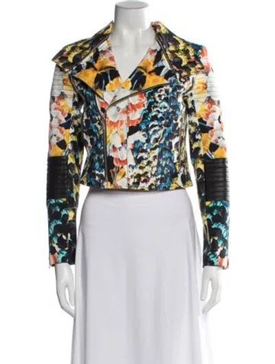 Pre-owned Nicholas Floral Print Biker Jacket In Multi