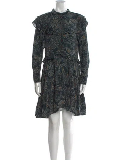Pre-owned Nicholas Floral Print Knee-length Dress In Black