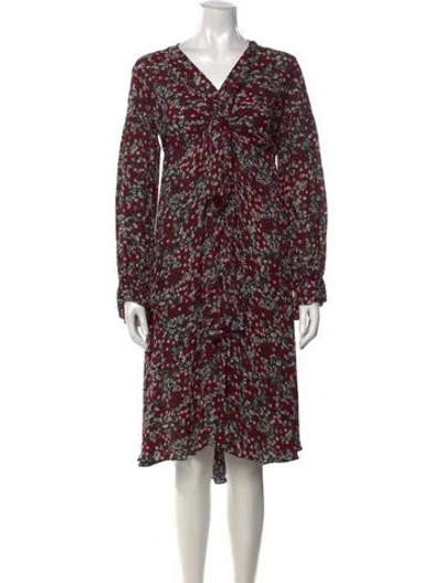 Pre-owned Nicholas Floral Print Knee-length Dress In Black