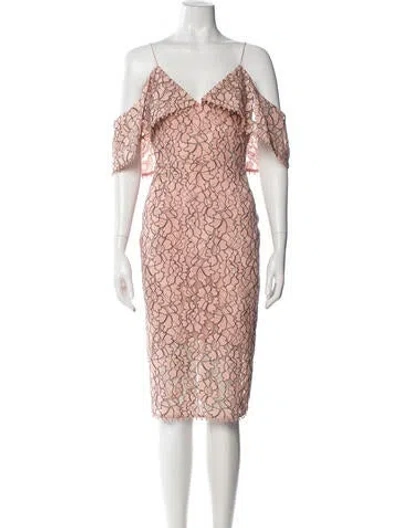 Pre-owned Nicholas Floral Print Knee-length Dress In Pink