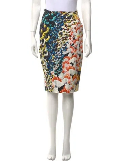 Pre-owned Nicholas Floral Print Knee-length Skirt In White