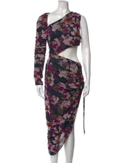 Pre-owned Nicholas Floral Print Long Dress In Multi