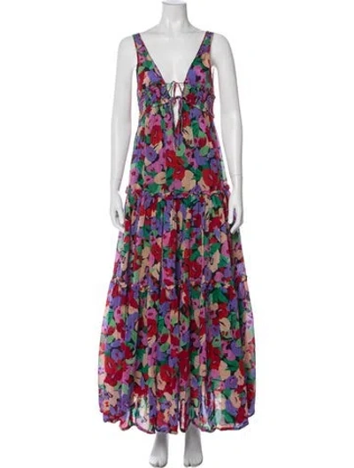 Pre-owned Nicholas Floral Print Long Dress In Multi