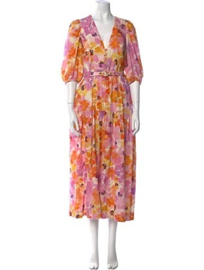 Pre-owned Nicholas Floral Print Long Dress In Multi