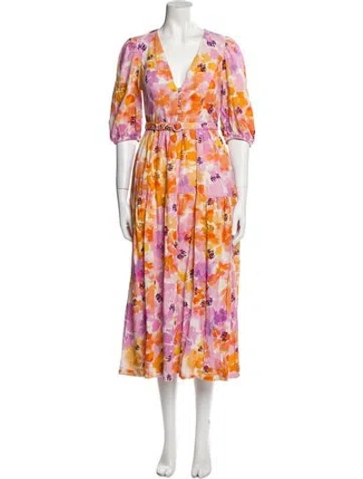 Pre-owned Nicholas Floral Print Long Dress In Multi