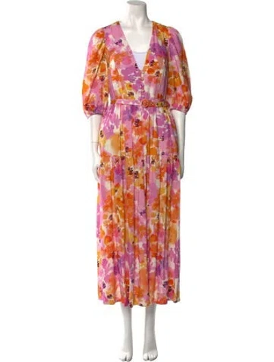 Pre-owned Nicholas Floral Print Long Dress In Multi