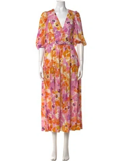 Pre-owned Nicholas Floral Print Long Dress In Multi