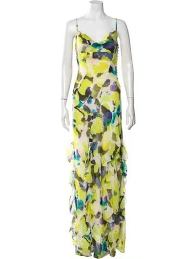 Pre-owned Nicholas Floral Print Long Dress In Multicolor