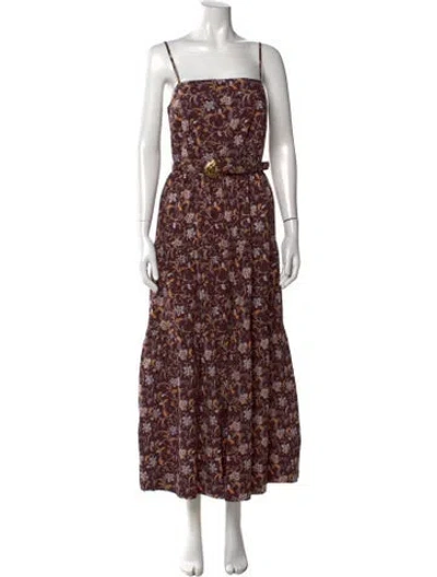 Pre-owned Nicholas Floral Print Long Dress In Purple