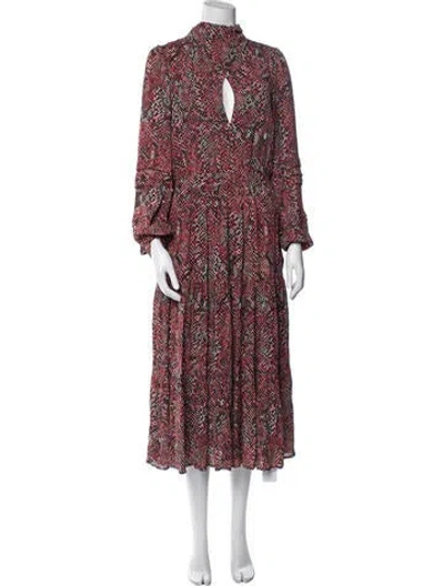Pre-owned Nicholas Floral Print Long Dress In Red
