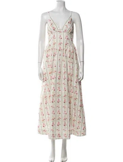 Pre-owned Nicholas Floral Print Long Dress W/ Tags In Multi
