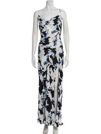 Pre-owned Nicholas Floral Print Long Dress In White