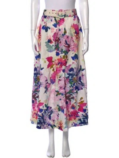 Pre-owned Nicholas Floral Print Long Skirt In Multi