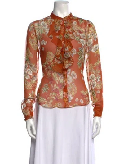 Pre-owned Nicholas Floral Print Long Sleeve Blouse In Multicolor