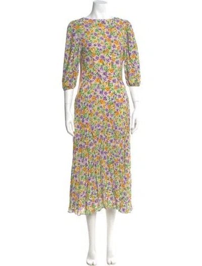 Pre-owned Nicholas Floral Print Midi Length Dress In Multi