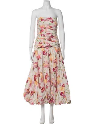 Pre-owned Nicholas Floral Print Midi Length Dress In Multi