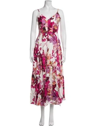 Pre-owned Nicholas Floral Print Midi Length Dress In Multicolor