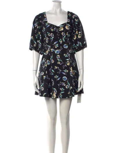 Pre-owned Nicholas Floral Print Mini Dress In Blue