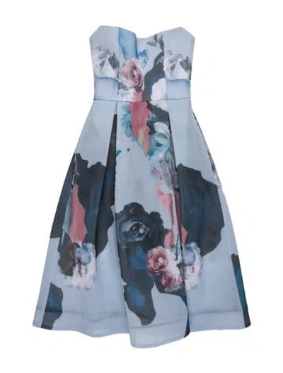 Pre-owned Nicholas Floral Print Mini Dress In Blue