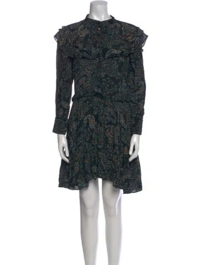 Pre-owned Nicholas Floral Print Mini Dress In Green