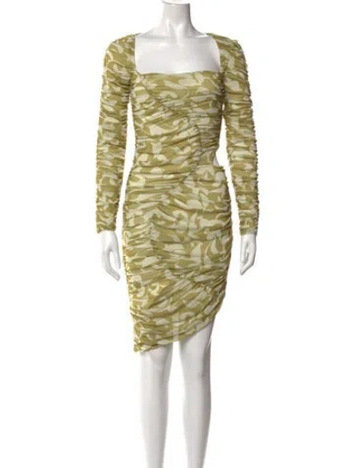 Pre-owned Nicholas Floral Print Mini Dress In Green