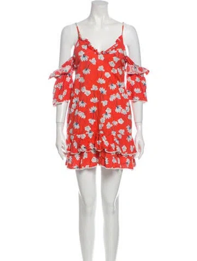 Pre-owned Nicholas Floral Print Mini Dress In Orange