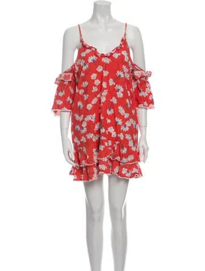 Pre-owned Nicholas Floral Print Mini Dress In Orange