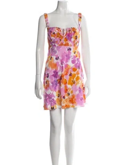 Pre-owned Nicholas Floral Print Mini Dress In Pink