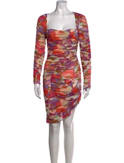 Pre-owned Nicholas Floral Print Mini Dress In Purple