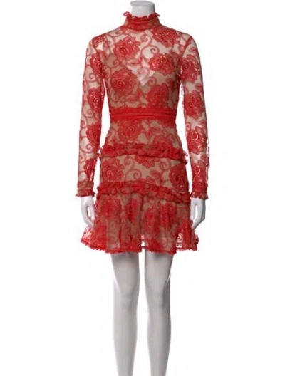 Pre-owned Nicholas Floral Print Mini Dress In Red