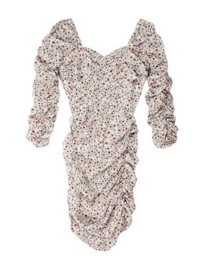 Pre-owned Nicholas Floral Print Mini Dress In White