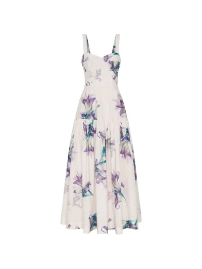 Nicholas Floral-print Tiered Midi Dress In Multi