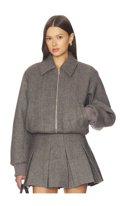 Nicholas Frida Bomber Wool Blend Jacket In Brown