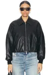 NICHOLAS FRIDA VEGAN LEATHER BOMBER JACKET