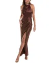 Nicholas Galilea Silk-blend Maxi Dress In Brown