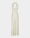 Nicholas Geneva Draped Satin Gown In Neutral