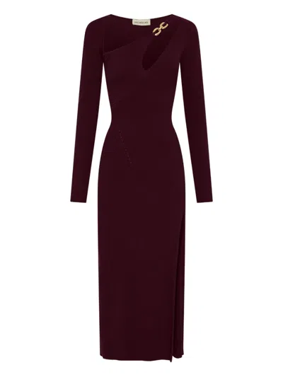 Nicholas Ginerva Cut-out Midi Dress In Burgundy