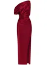 Nicholas Halle Off The Shoulder Dress In Bordeaux In Red