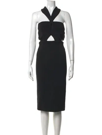 Pre-owned Nicholas Halterneck Knee-length Dress In Black