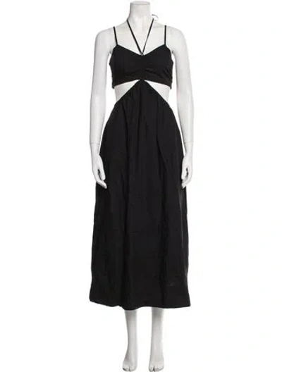Pre-owned Nicholas Halterneck Long Dress In Black