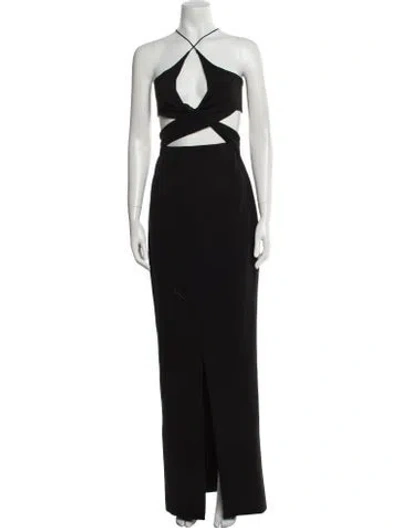 Pre-owned Nicholas Halterneck Long Dress In Black
